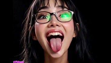 Cewek China Cantik Menjulurkan Lidah Buat Kamu, Animasi Ai Bikin Makin Hot